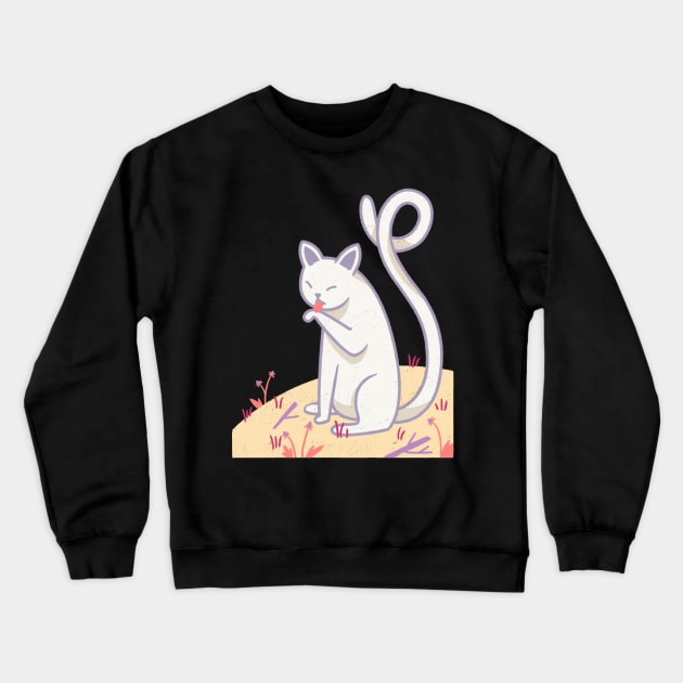 Koko the white cat Crewneck Sweatshirt by marta.mat3